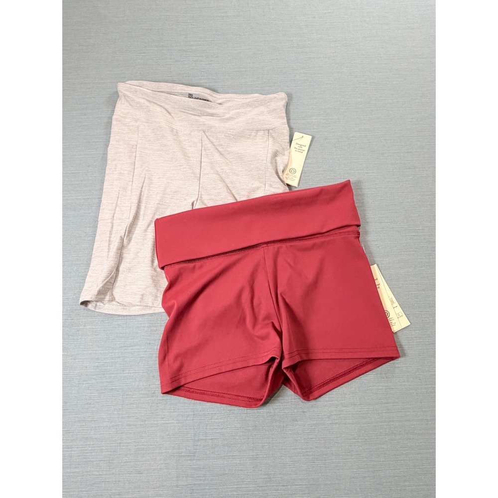 No Boundaries Womens Shorts Bundle Grey Bike Shorts Pink Foldover Waist NWT S M